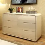 鬥櫃臥室白色鋼琴烤漆電視櫃現代簡約時尚床尾櫃抽屜收納櫃儲物櫃 YXQQ