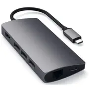 SATECHI Aluminium Space Gray USB-C Multiport Adaptor, 4K HDMI 60Hnz, Ethernet V2 [ST-TCMA2M]