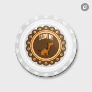 I Love My Beagle Badge Animal | 4'' X 4'' Round Decorative Magnet