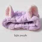 Premium Elastic Cat Ears Thick 2.5 Makeup Face Wash Shower Headband Light Purple
