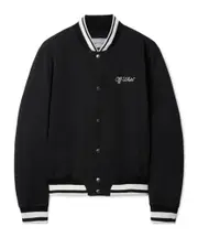 Off-White Script Button-Up Varsity Jacket IT52,IT50,IT48,IT46 black