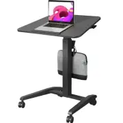 Mobile Standing Desk with 90° Tiltable Desktop, Portable Rolling Sit Stand