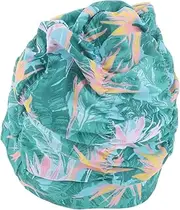 Printed Swimming Cap Portable Cleaning Brush Clothing Belt Shower Cap Elastic Swimming Cap Beads Apparel Waterproof Fabric Polyurethane Football Seaside Swimming Cap Green Nylon