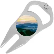 Mountains Sunrise Golf Ball Marker Divot Repair Tool Bottle Opener