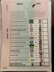 South African 1994 1st Multi Racial Voting Ballot Election Nelson Mandela