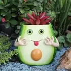 Avocado Flower Pot Plant Containers Resin Statue Organizer Decoration Planters