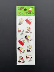 RARE Snoopy Facial Stickers Japan Hallmark Charlie Brown Linus Schroeder