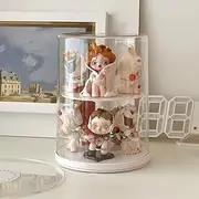 Acrylic Display Case, Rotatable Stackable Figure Display Case Doll Display Box for Pop Mart Figurine, Figures, Toys, Sports Memorabilia