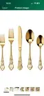 20-Piece Vintage Carved Gold Silverware Set, 18/10 Stainless Steel Flatware S...