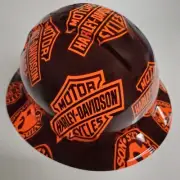 full brim hard hat custom hydro dipped IN HARLEY DAVIDSON MOTORCYCLE EMBLEMS