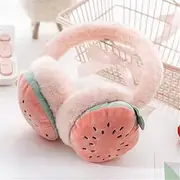 EYHLKM Girls Winter Warm Earmuffs Lovely Cute Fruit Plush Thicken Cover Ears Fluffy Cover Ears Comfort (Color : D, Size : One Size)