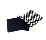 2 sets (4)VANS Family Coaster Set Faux Leather Checkerboard With Storage Bags