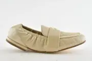 Chanel 19C Beige Lambskin Leather Quilted CC Logo Mule Ballet Loafer Flat 35.5