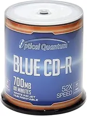 Optical Quantum CD-R 700MB 52X White Inkjet Hub Printable Recordable Media Disc - 100pk Spindle OQCD52BWIPH-BX
