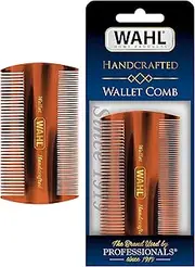 Wahl Beard & Moustache Wallet Comb for Men's Grooming - Handcrafted & Hand Cut with Cellulose Acetate - Smooth, Rounded Tapered Teeth - Model 3327