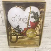 Demdaco Art Hearts Hallmark Gold Crown Ornament Grateful For You NIB