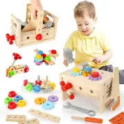 Vextronic Kids Tool Set, Wooden Toddler Tool Set with Tool Box/Bench, Montess...