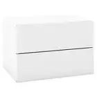 Floating Nightstand with Drawers and Storage Shelf-White - Color: White