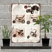 1972 HPE Muskin Cat Dune Buggy Bike Mini-Bike Metal Sign Repro 9x12" 60304