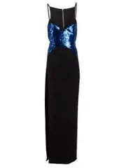 Black Sequinned Evening Maxi Dress