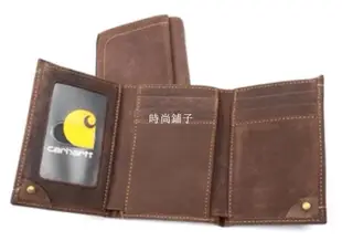 熱銷 歐洲正品Carhartt Passcase Wallet 2259/2220 皮革 直立 棕色 錢包 皮夾 潮流-