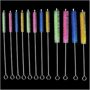 MisenFar Pipe Cleaner Brush Set,12Variable Sizes Nylon Pipe Cleaner Brush Stainless Steel Handle for Cleaning Small Pipe Bottle Reusable Straw Cleaner Brush