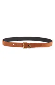 Saint Laurent YSL Logo Suede Belt