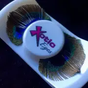 Peacock Feather False Eye Lashes blue green Xotic Eyes New in package