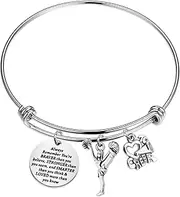 [FUSTMW] Cheer Charm Bracelet Cheerleading Gifts Believe in Yourself and You Will Be Unstoppable Bangle Bracelet Cheer Jewelry for Cheerleaders Cheer Coaches or Team