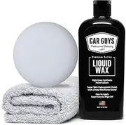 CAR GUYS Liquid Wax | Advanced Car Wax | Superior Protection with a Carnauba Wax Shine | For all Paint Colors and Excellent Black Car Wax | 8 Oz Kit