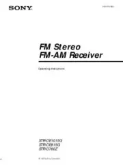 Sony STR-DE1015G Amplifier / Receiver Owners Instruction Manual