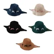 Baby Fisherman Hat Corduroy Bucket Caps with Ear Protections Part and Bowknot