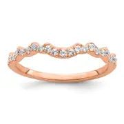 0.25ct. CZ Solid Real 14k Rose Polish Matching Wedding Wedding Band Ring