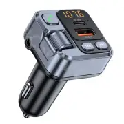 Bluetooth 5.1 Car Wireless FM Transmitter Adapter 2 USB Fast Charger Hands-Free