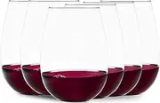 Voted New York Times Best Stemless Glass 2017, Elegant, Thin, European-Made,100% Lead-Free Crystalline Stemless Wine Glasses, Set of 6, 17 Fl Oz, Perfect for Sprits, Cocktails, Water, and Smoothies