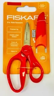 Fiskars Kids Scissors (5 in.) with Sheath Red Ages 4+ 6 Pack New