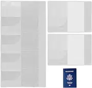 [CoastalPure] 6 Pcs Waterproof Passport Covers Set - Includes 2 Clear & 4 Frosted PVC Protectors with ID/Credit Card Slots - Australia Travel Organizer Sleeve Case for Passport Holder (18.5 x 13.5cm)