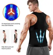 Lower Back Support Tank Top Belt Posture Waist Trimmer Pain Relief Lumbar Brace