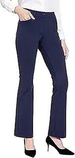 Women's Yoga Dress Pants High Waist Stretch Bootcut Straight Leg Pants Comfy Business Casual Work Slacks with Pockets