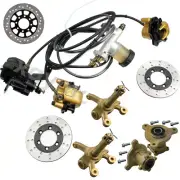 Go kart Front Twin Brake Caliper 3 Stud Steering Knuckle Hub Rotor kit ATV Buggy