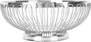 TUWEI Stainless Steel Fruit Bowl, Rustproof Multipurpose Fruit Basket Large Capacity Mirror Polished Modern Style for Living Room (L)