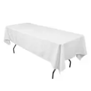 10 pc 60"x102" Rectangular Cloth Fabric Linen Tablecloth - White - Wedding bz