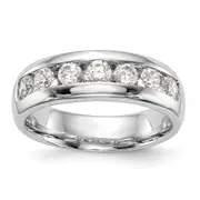 14K White Gold 7-Stone Channel Band