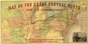 1856 Great Central Route - Michigan Central Railroad Map - 12x24