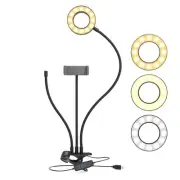 VGC-3 Selfie Ring Light Stand with Cell Phone Holder and Third Flexible Arm w...