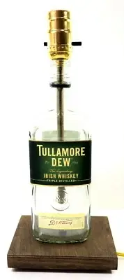 Tullamore Dew Irish Whiskey 1.75L Liquor Bottle Bar TABLE LAMP Light Wood Base