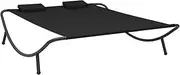 Garden Double Sun Lounger with Pillows - Weather-resistant Fabric Sunbed - Outdoor Daybed Furniture for Pool Deck Terrace Beach