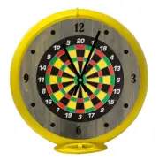Darts Game Room, Yellow Non-Lighted Gas Pump Globe Advertising Quartz Clock