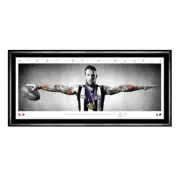 DANE SWAN WINGS COLLINGWOOD MAGPIES SIGNED FRAMED POSTER DAICOS AFL MEMORABILIA
