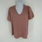 Mod Ref Women's Mauve V-Neck Puff Sleeve Top S NWT